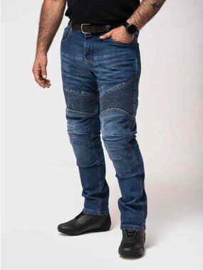Truth Mens Jeans Skinny Size 34x30 Moto Fit Jeans Distressed Blue Medium Wash